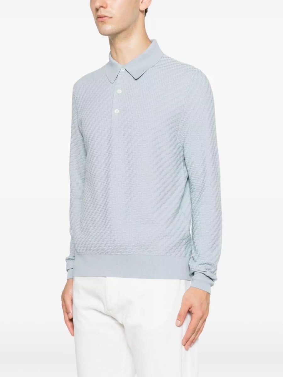 Brioni la polo in cotone e cashmere, view 5