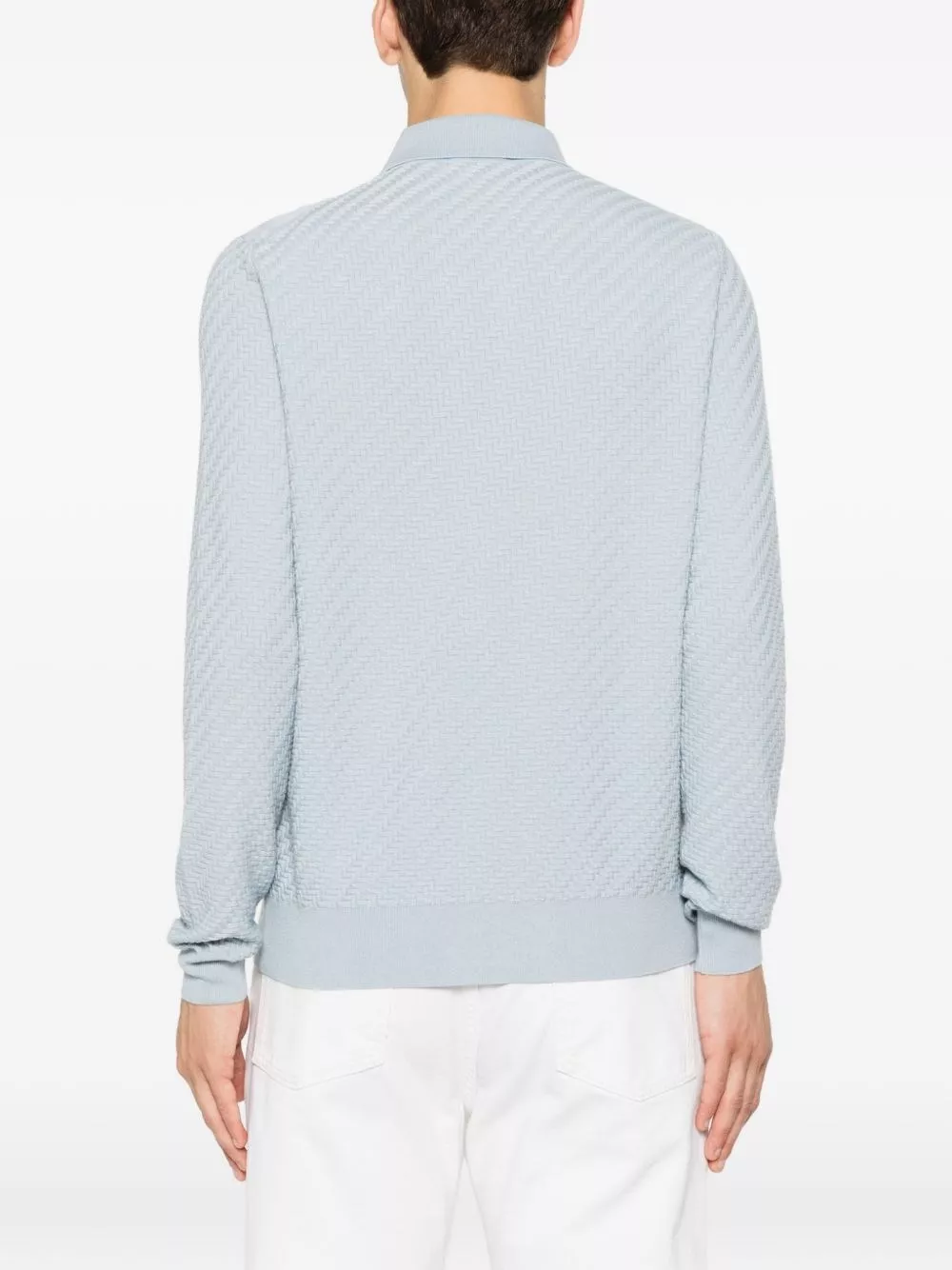 Brioni la polo in cotone e cashmere, view 2