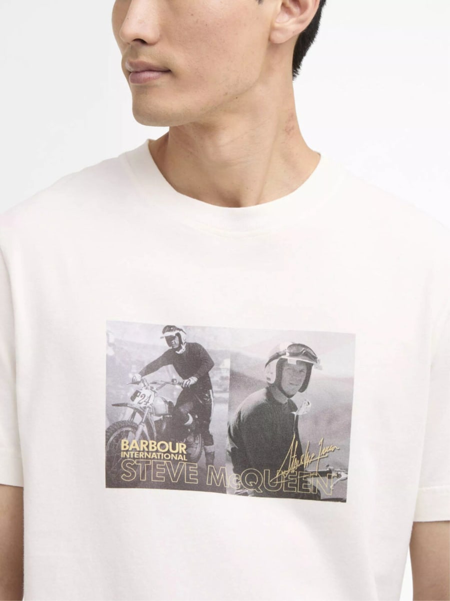 Barbour T-shirt stampata, view 4