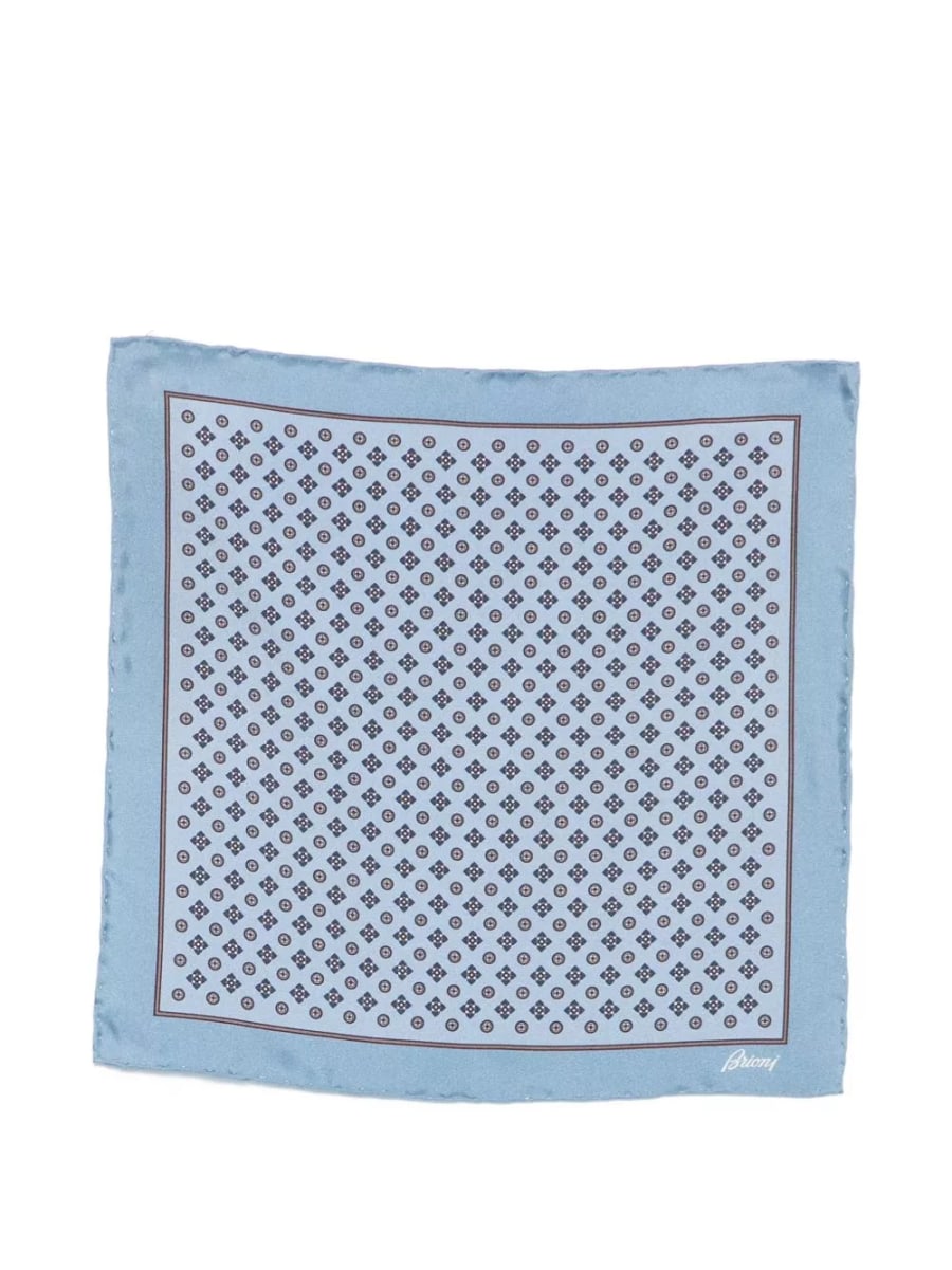 Brioni Fazzoletto in seta stampata