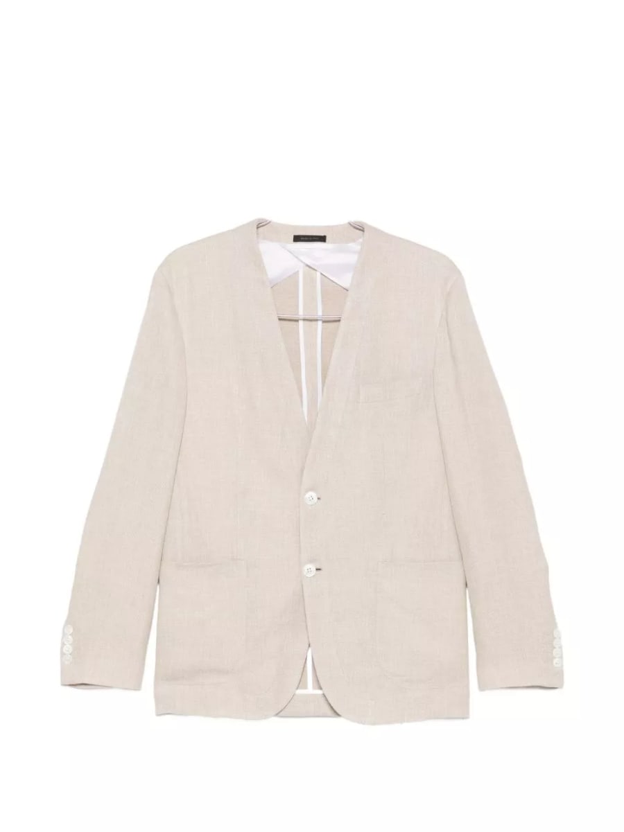 Brioni Jardigan in misto lino e seta