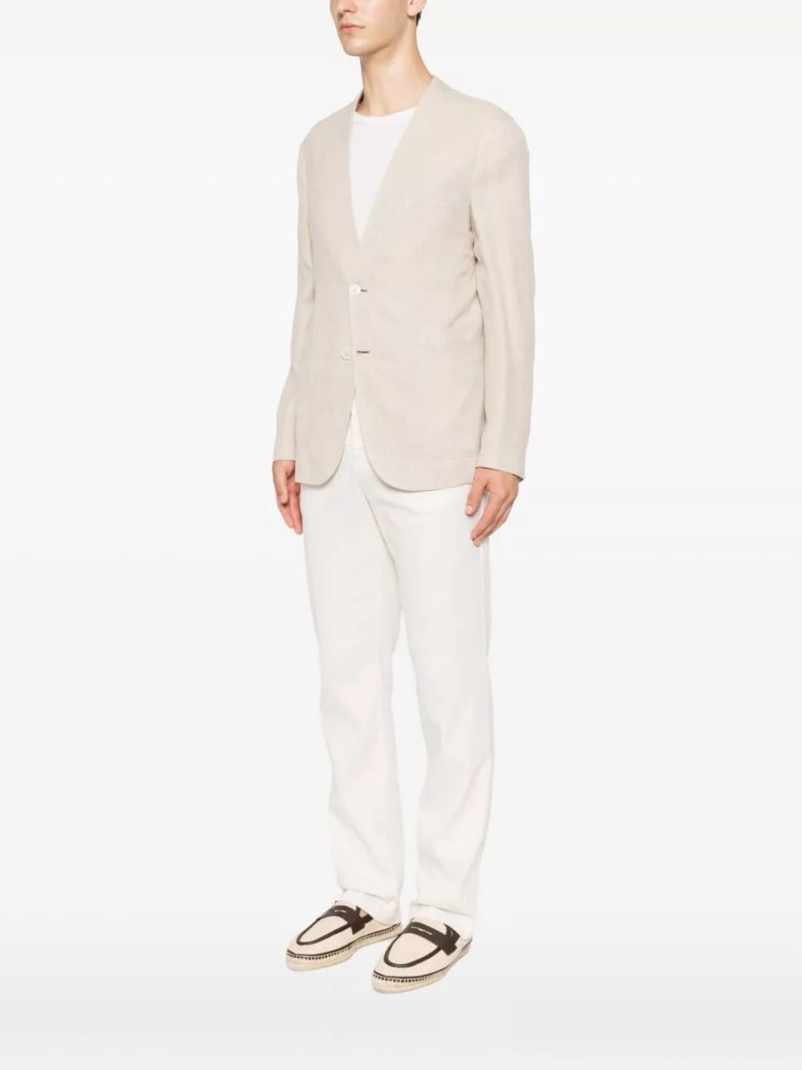 Brioni Jardigan in misto lino e seta, view 5