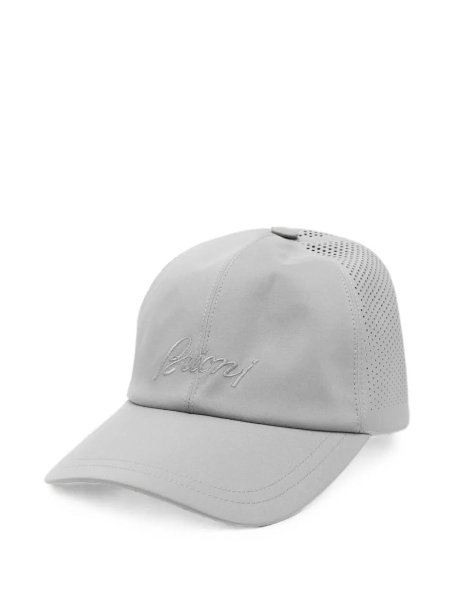 Brioni Cappellino da baseball con logo ricamato