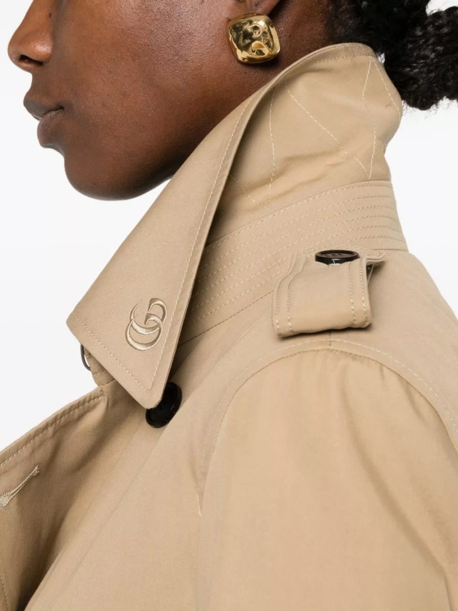 Gucci Trench coat lungo in cotone, view 2