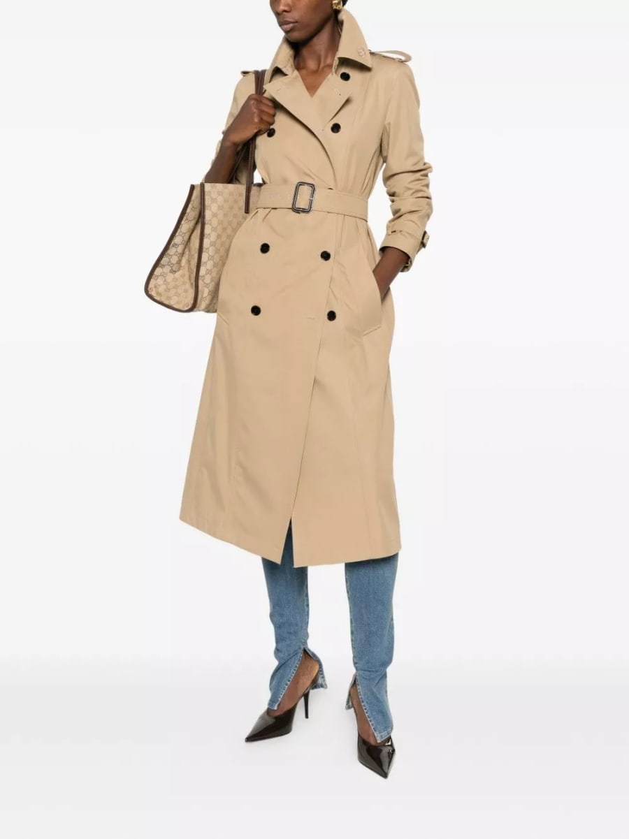 Gucci Trench coat lungo in cotone, view 4