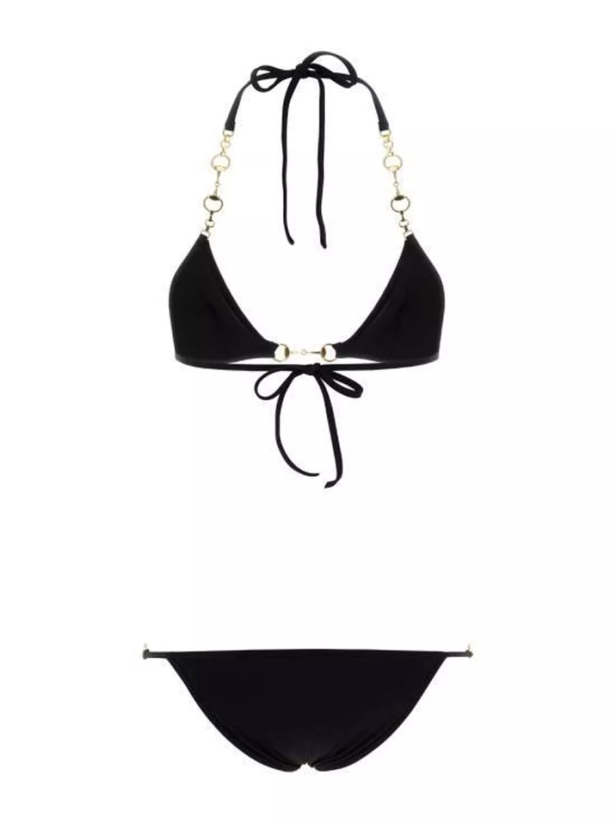 Gucci Set bikini triangolo con dettaglio Horsebit