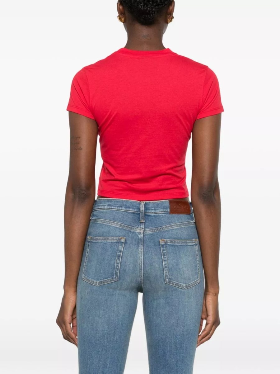 Gucci T-shirt in cotone con logo, view 4