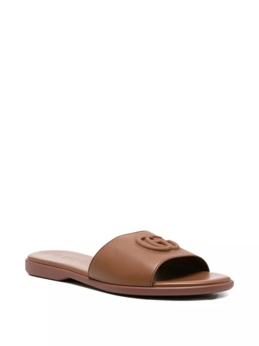 Gucci Sandali flat in pelle Double G, view 2