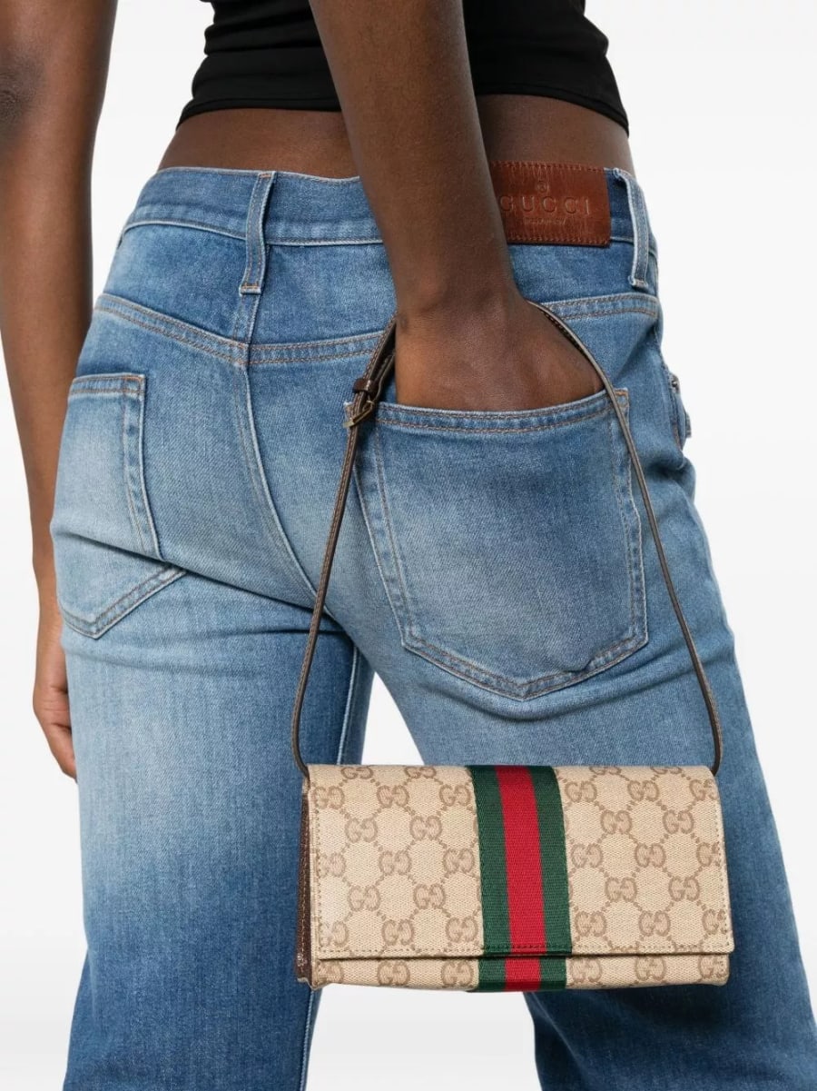 Gucci Mini pouch con dettaglio Web, view 5