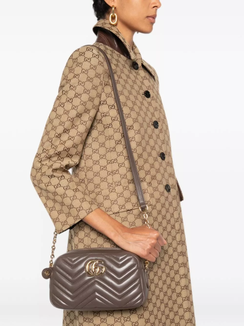 Gucci GG Marmont piccola borsa in pelle Camera bag, view 2