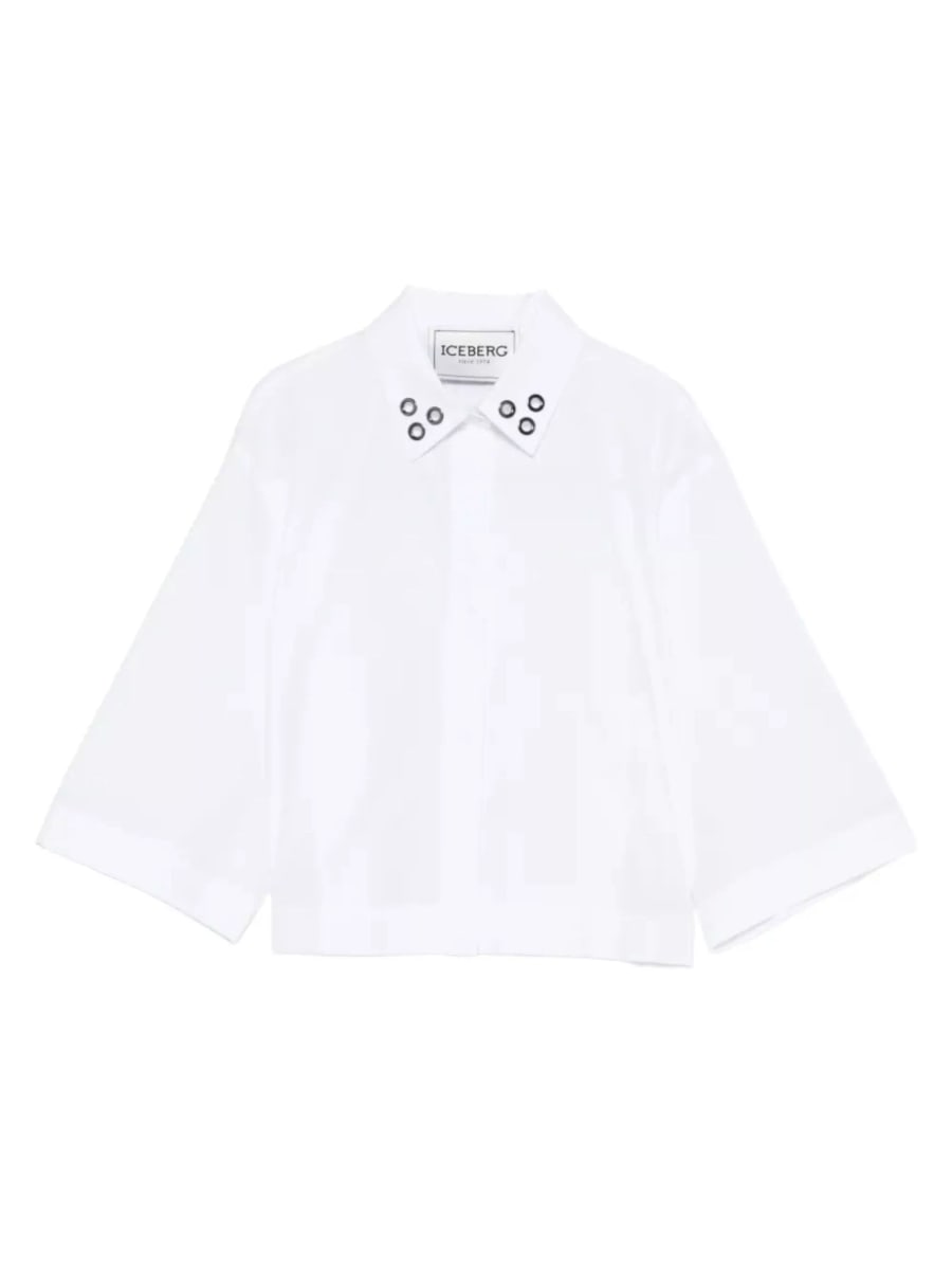 Iceberg T-shirt con occhielli