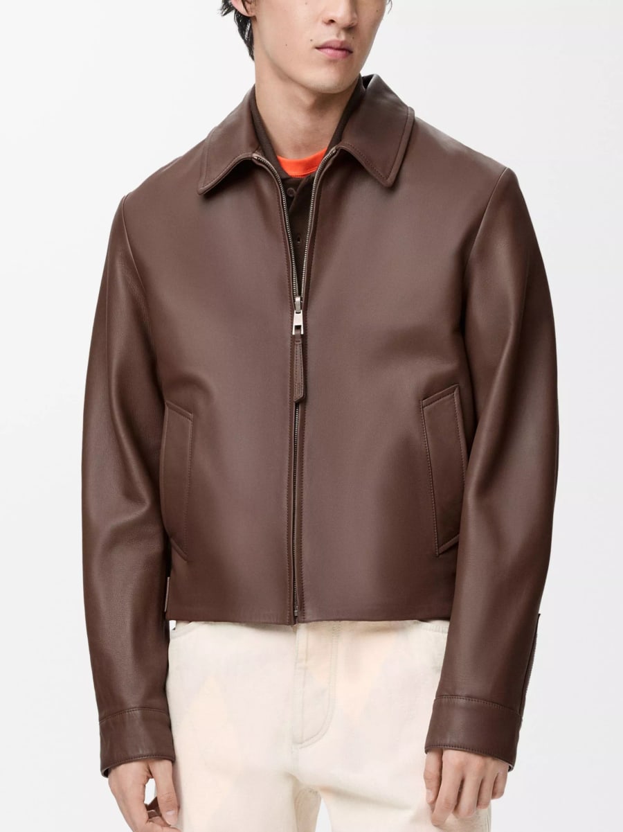 Loewe Giacca in pelle con zip, view 3