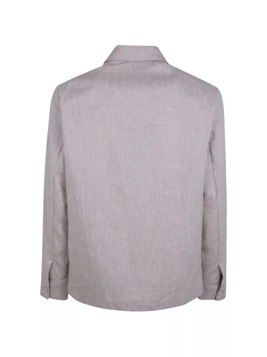 People of shibuya Camicia overshirt in lino, view 2