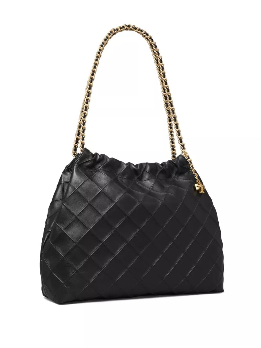 Tory Burch Borsa hobo in pelle Fleming, view 3