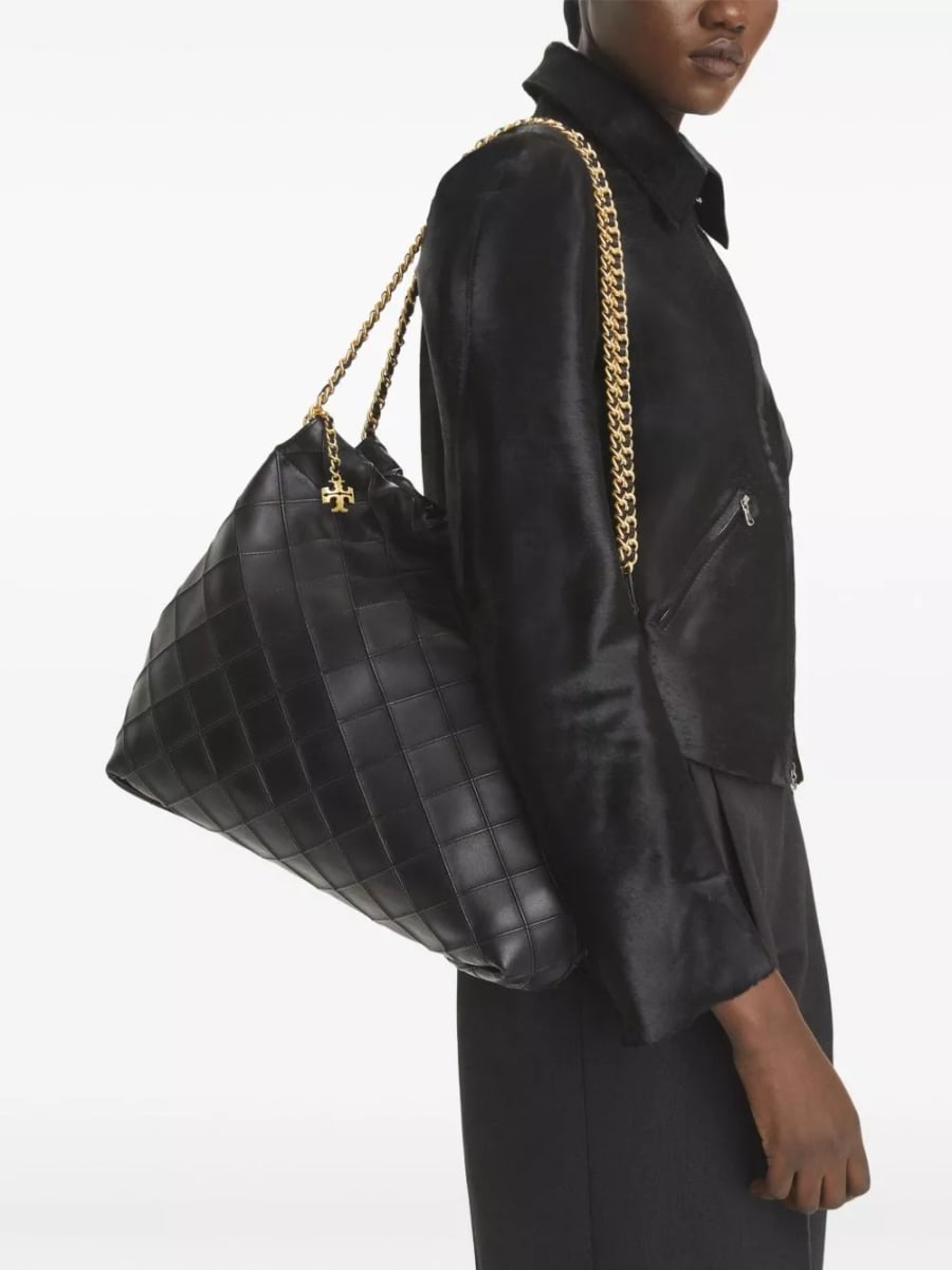 Tory Burch Borsa hobo in pelle Fleming, view 4