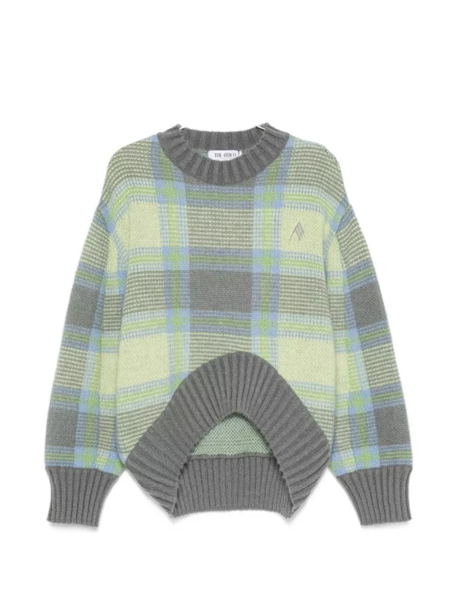 The Attico Maglione girocollo in lana a quadri