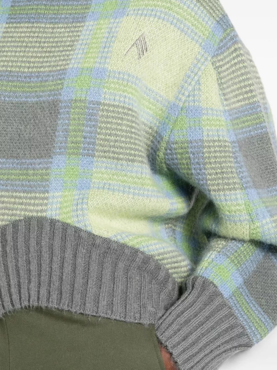 The Attico Maglione girocollo in lana a quadri, view 2