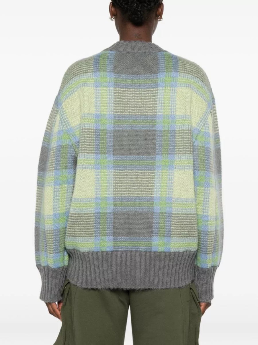 The Attico Maglione girocollo in lana a quadri, view 4