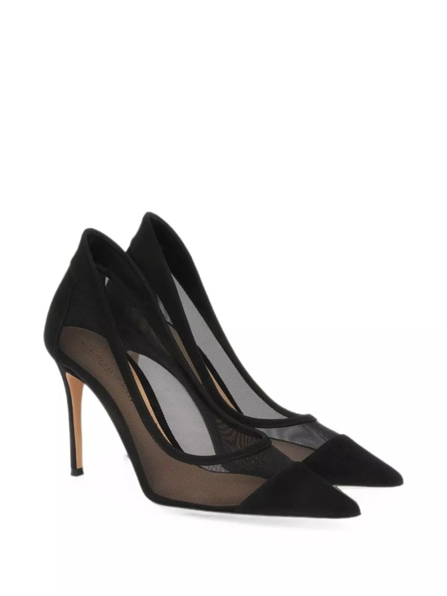 Gianvito rossi Pumps in suede e rete, view 4