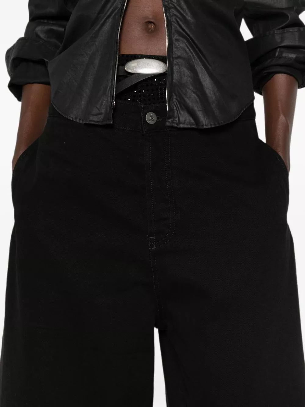 The Attico Bermuda in denim di cotone, view 2