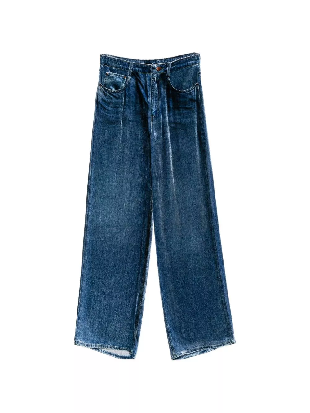 Pierre louis mascia Pantaloni a gamba larga in denim stampato