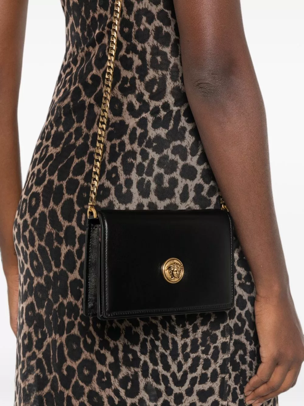 Versace Borsa mini in pelle Emblème, view 2