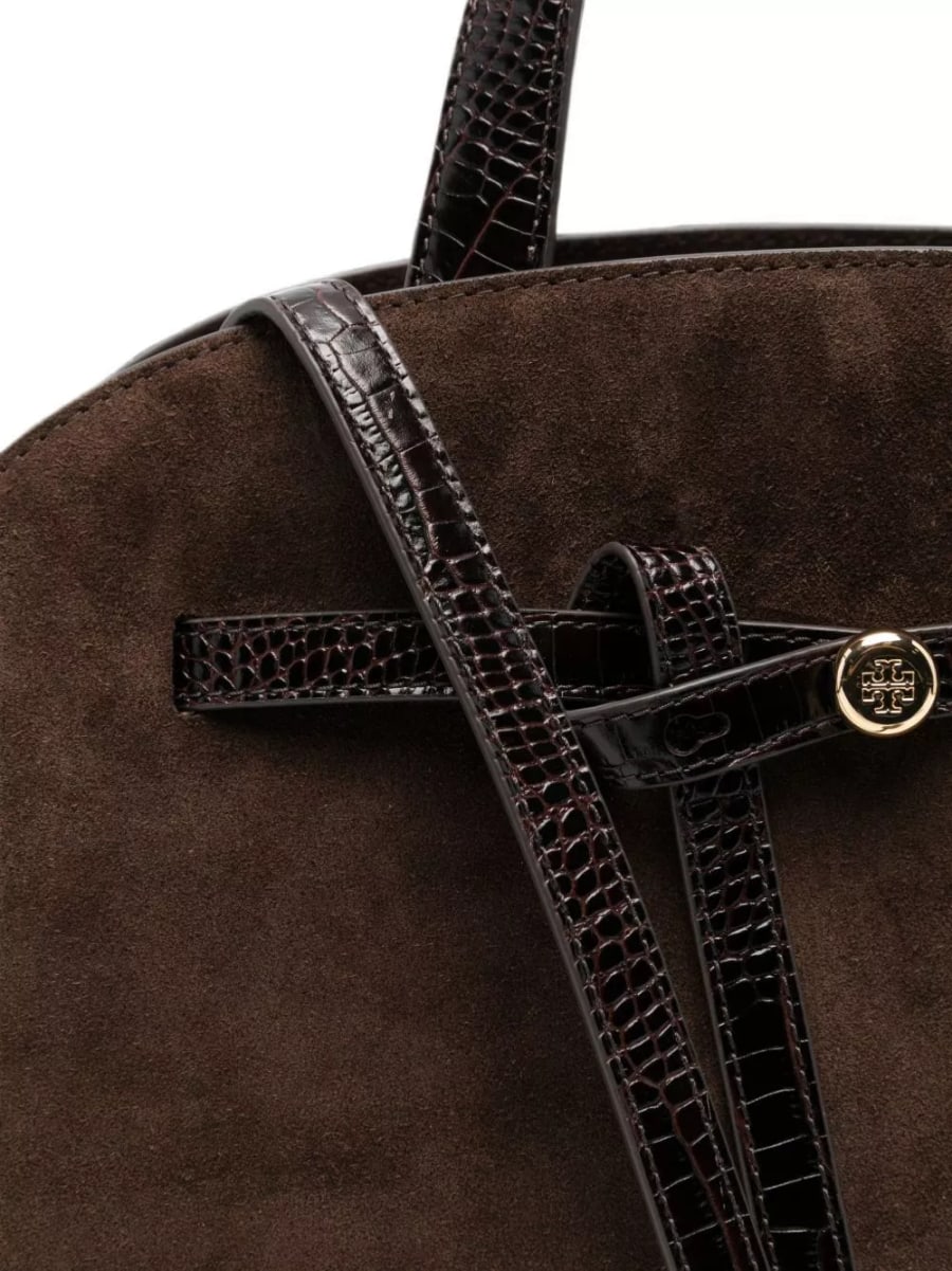 Tory Burch Borsa Boston in pelle scamosciata Romy, view 4