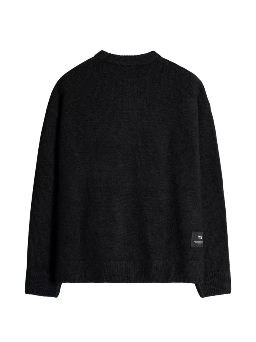 Y-3 Maglione girocollo in misto lana, view 4