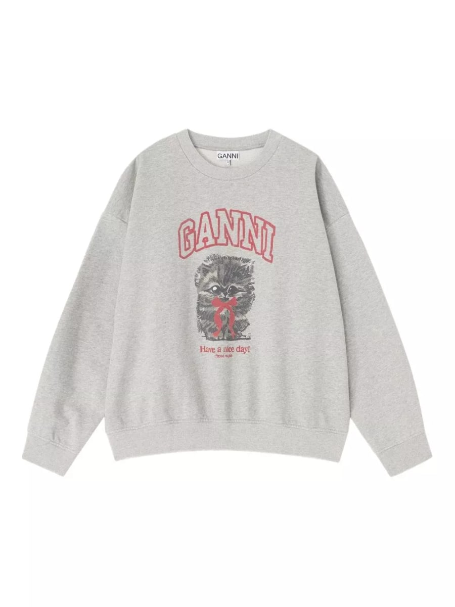 Ganni Felpa in cotone organico Margot Kitty