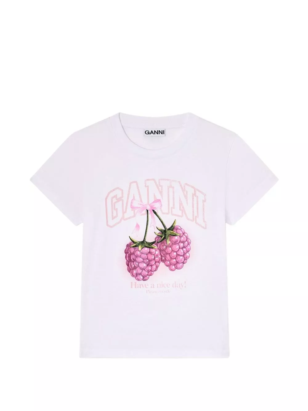 Ganni T-shirt in cotone lampone