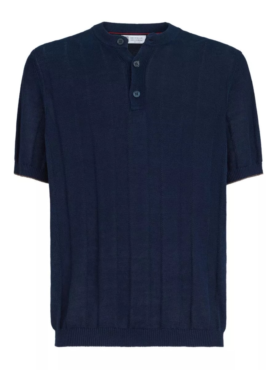 Brunello Cucinelli Maglione a collo alto in misto lino e cotone