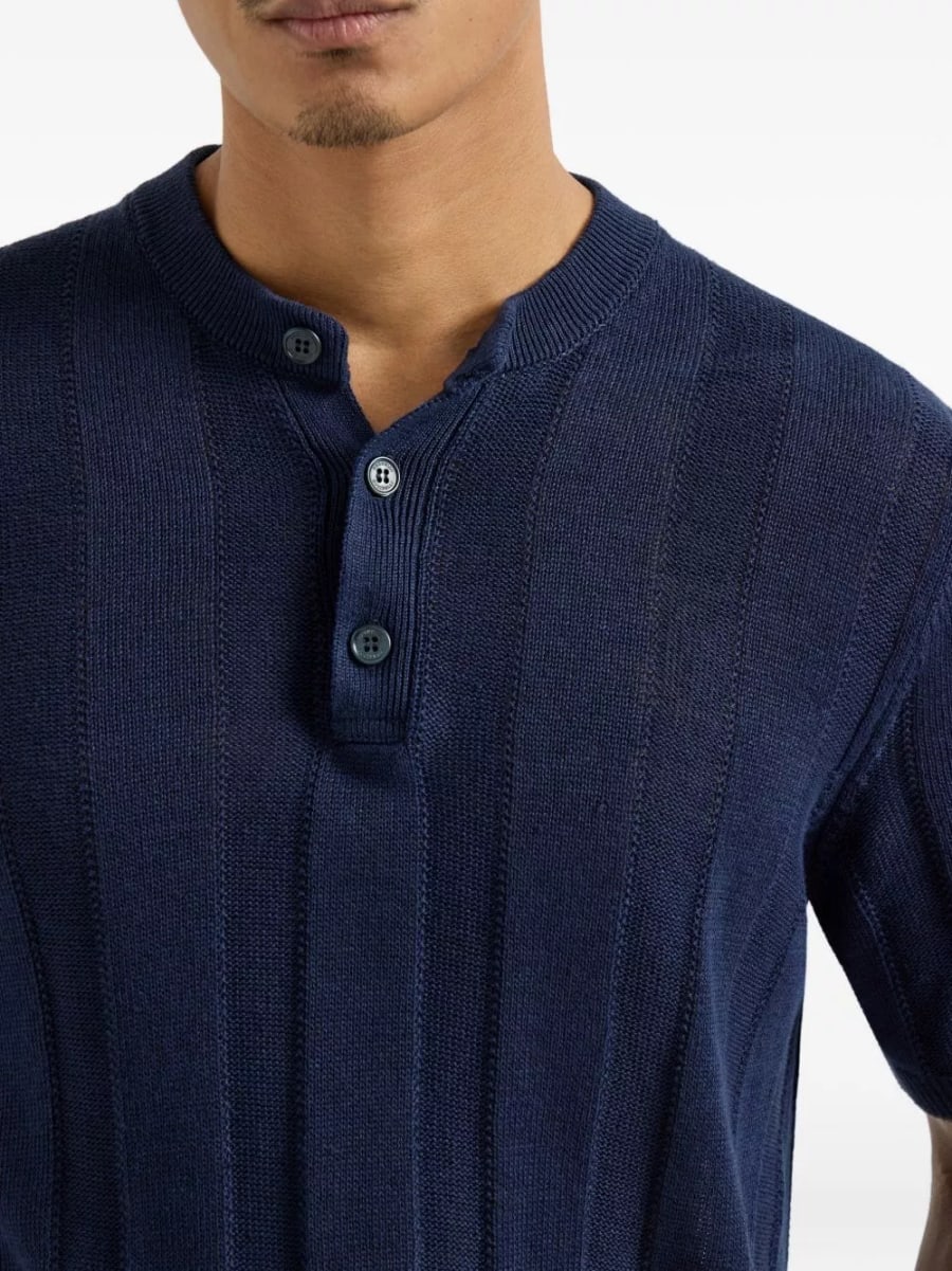 Brunello Cucinelli Maglione a collo alto in misto lino e cotone, view 2