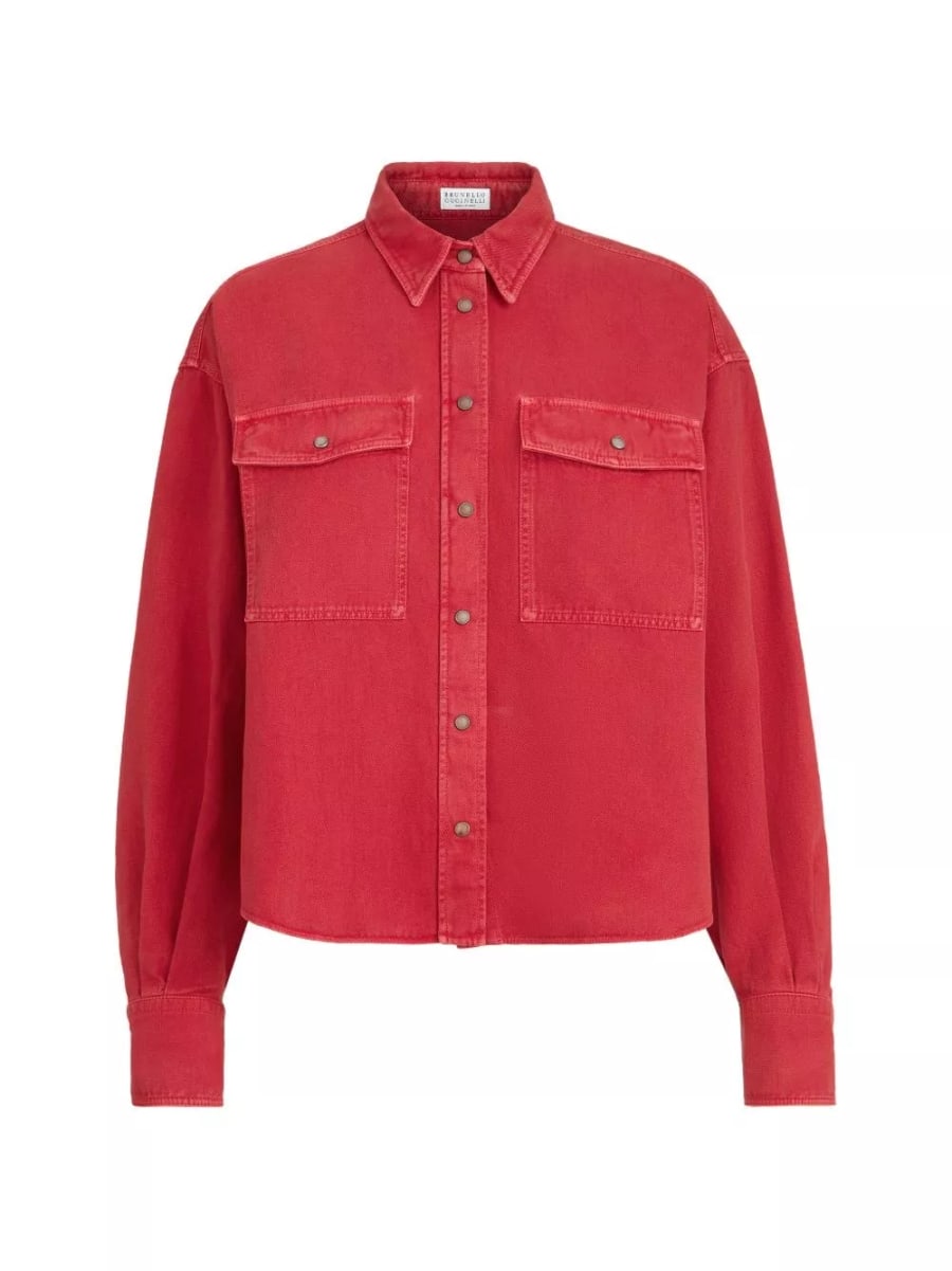 Brunello Cucinelli Camicia in misto cotone e lino