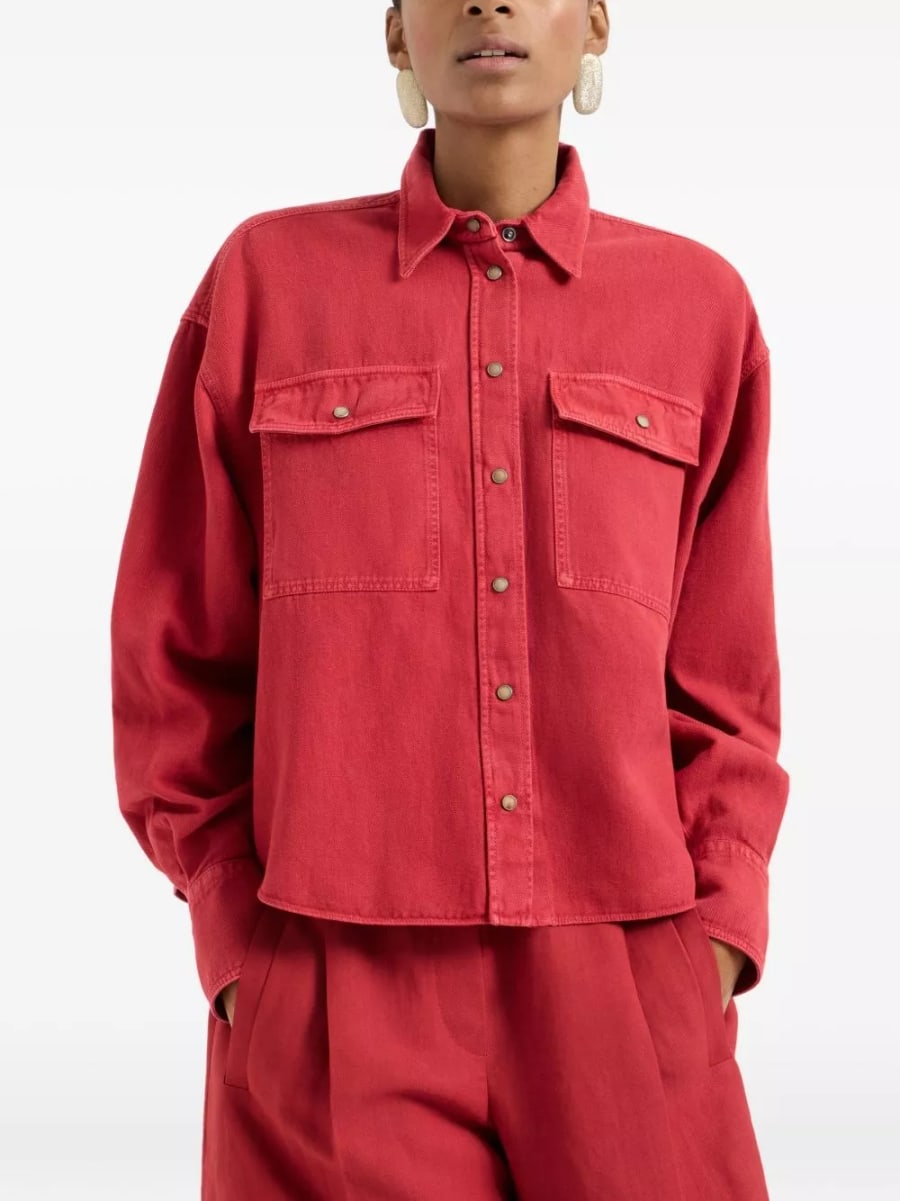 Brunello Cucinelli Camicia in misto cotone e lino, view 4