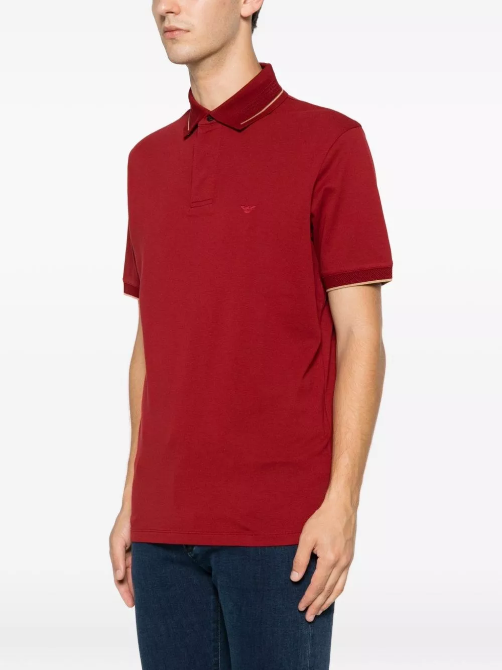 Emporio Armani logo la polo in cotone, view 2