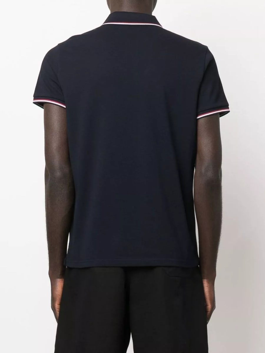 Moncler la polo in cotone con logo, view 3