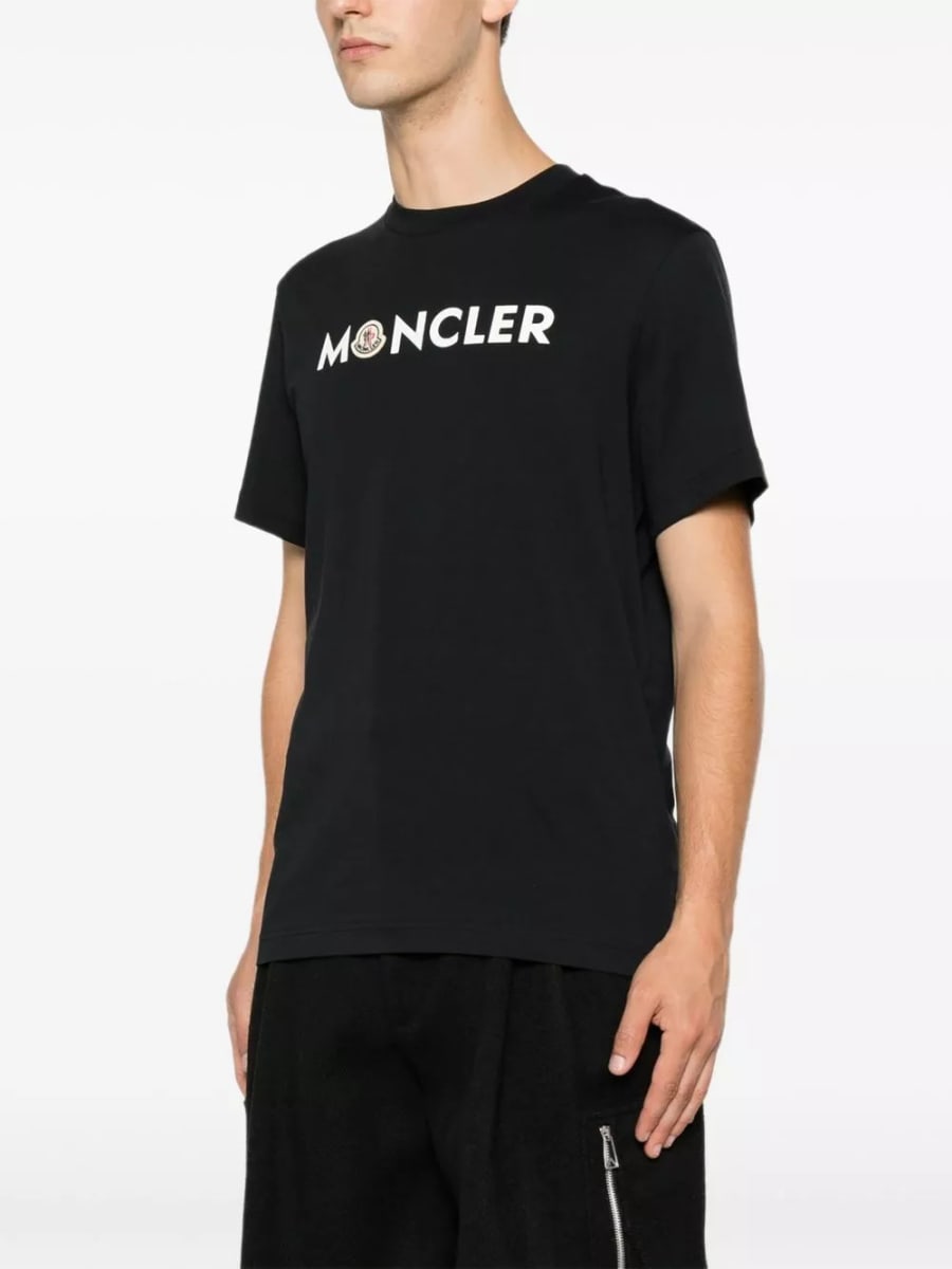 Moncler logo t-shirt in cotone, view 5