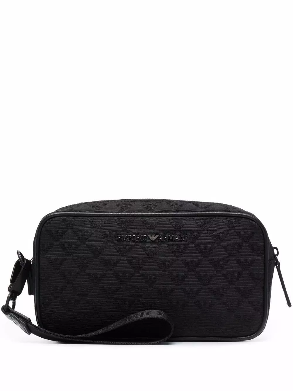 Emporio Armani Borsa da toilette con logo allover