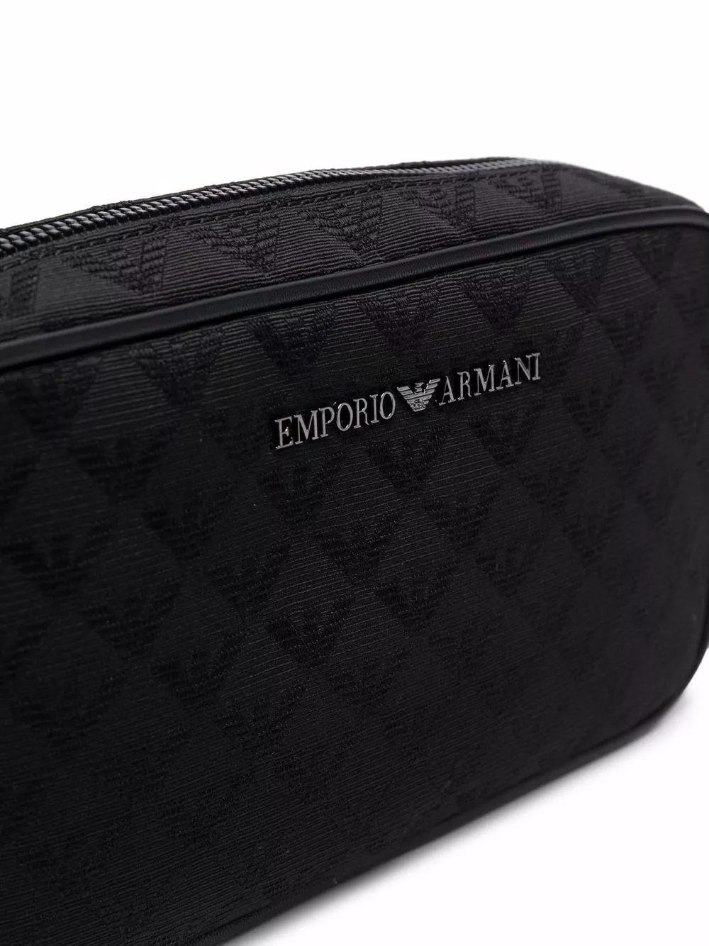 Emporio Armani Borsa da toilette con logo allover, view 2
