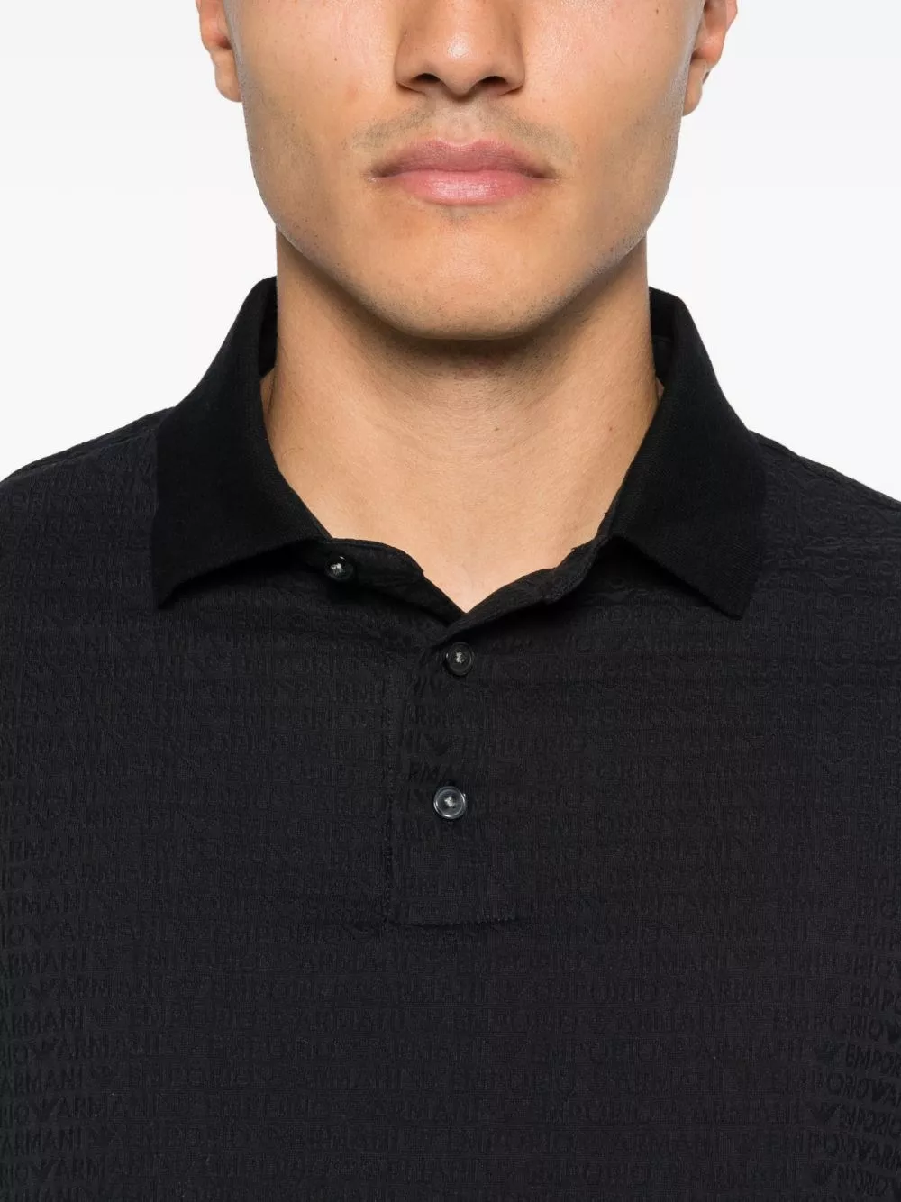 Emporio Armani logo la polo in cotone, view 2