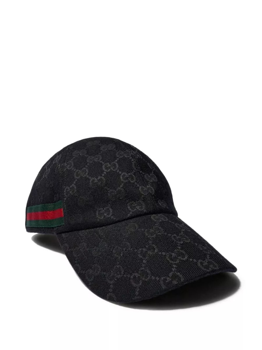 Gucci Cappellino baseball GG con dettaglio Web, view 2