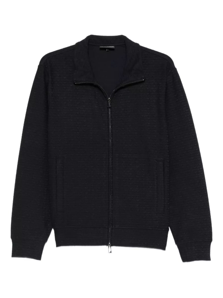 Emporio Armani Felpa con zip in misto cotone