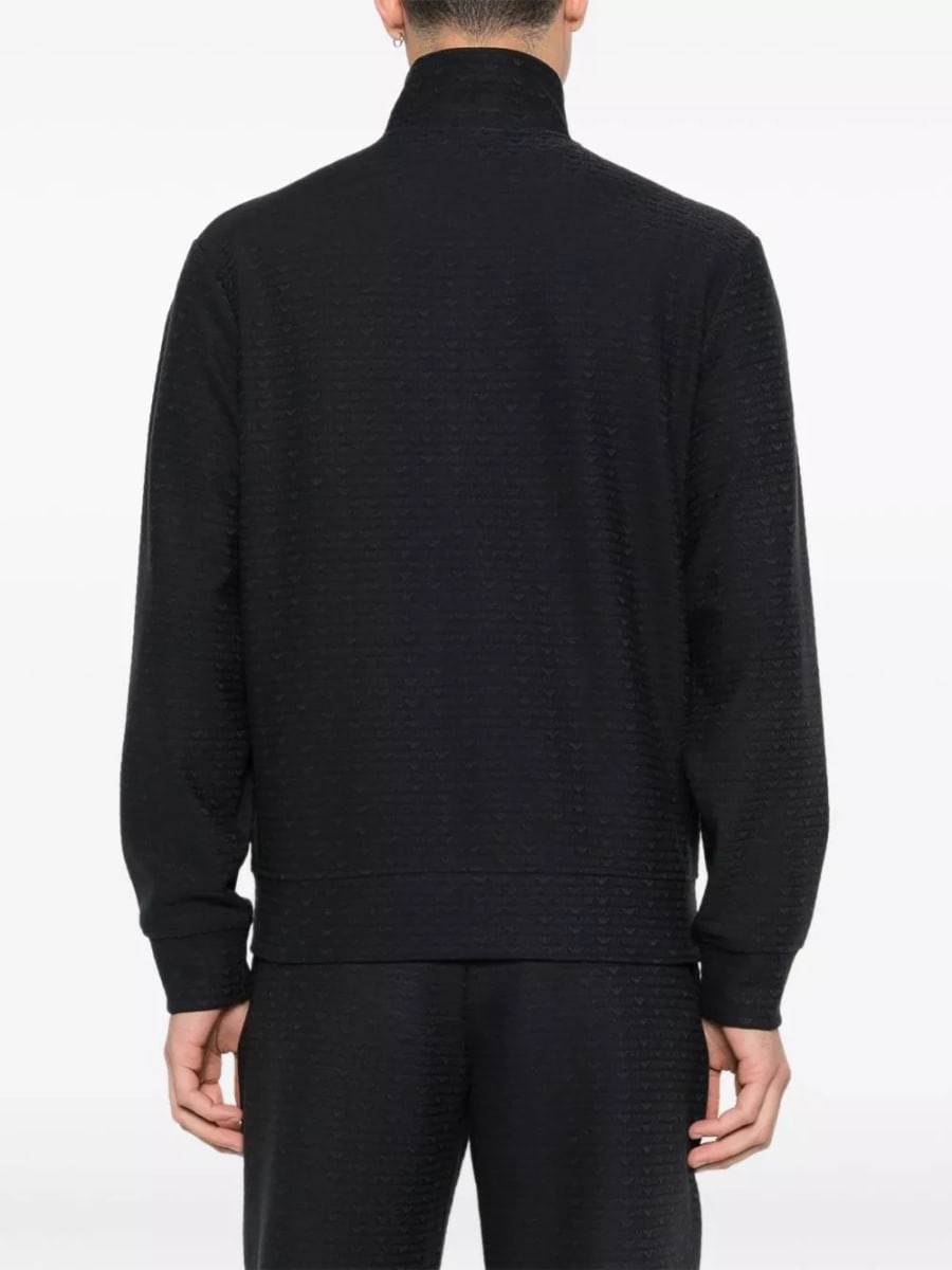 Emporio Armani Felpa con zip in misto cotone, view 5