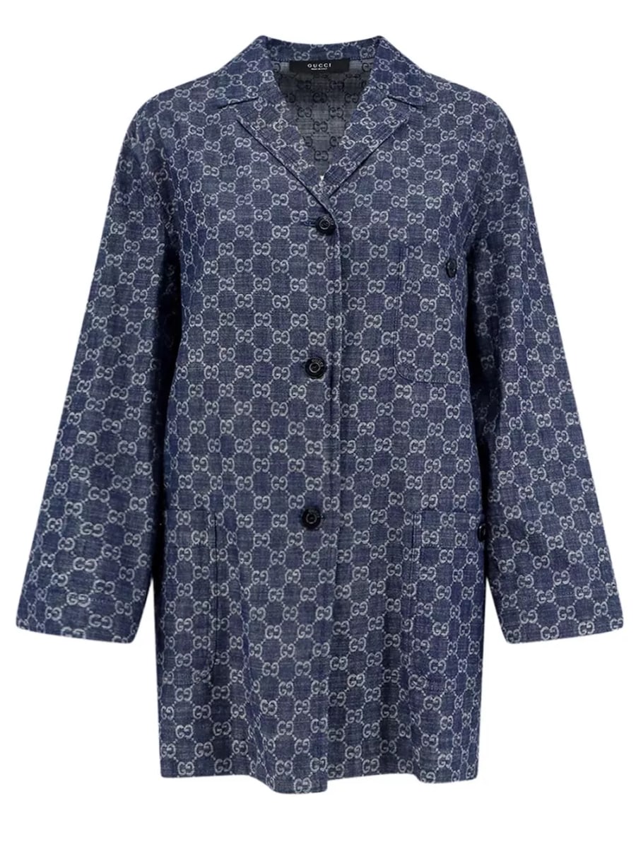 Gucci Camicia in denim di cotone GG