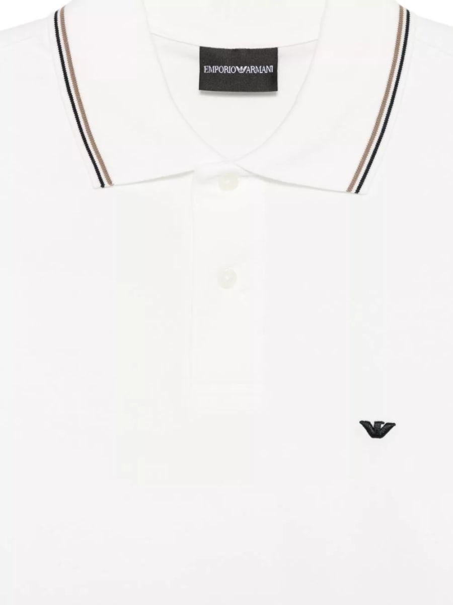 Emporio Armani logo la polo in cotone, view 3