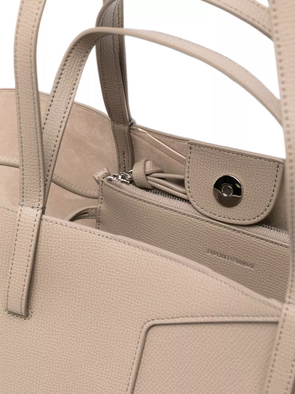 Emporio Armani Borsa shopping in pelle media, view 2
