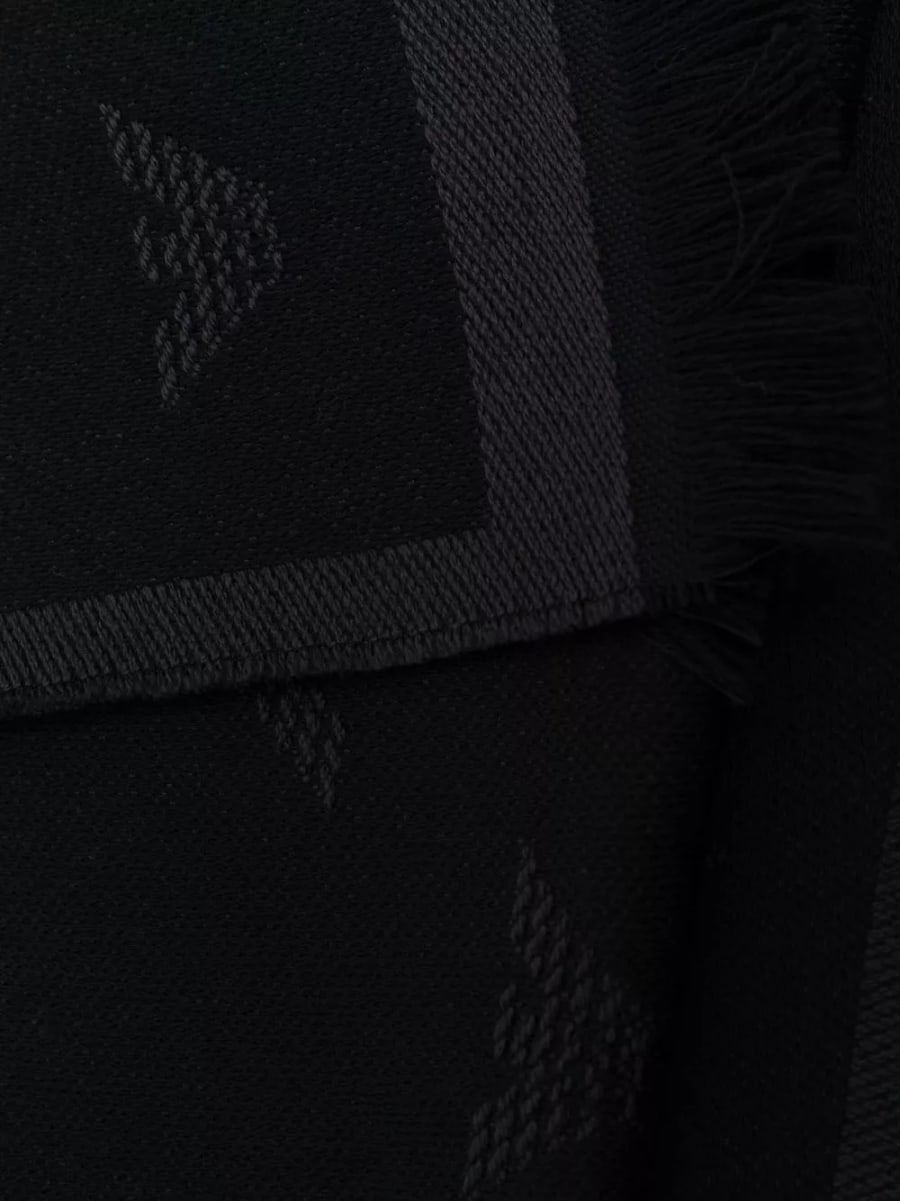 Emporio Armani Sciarpa in lana con logo allover, view 2