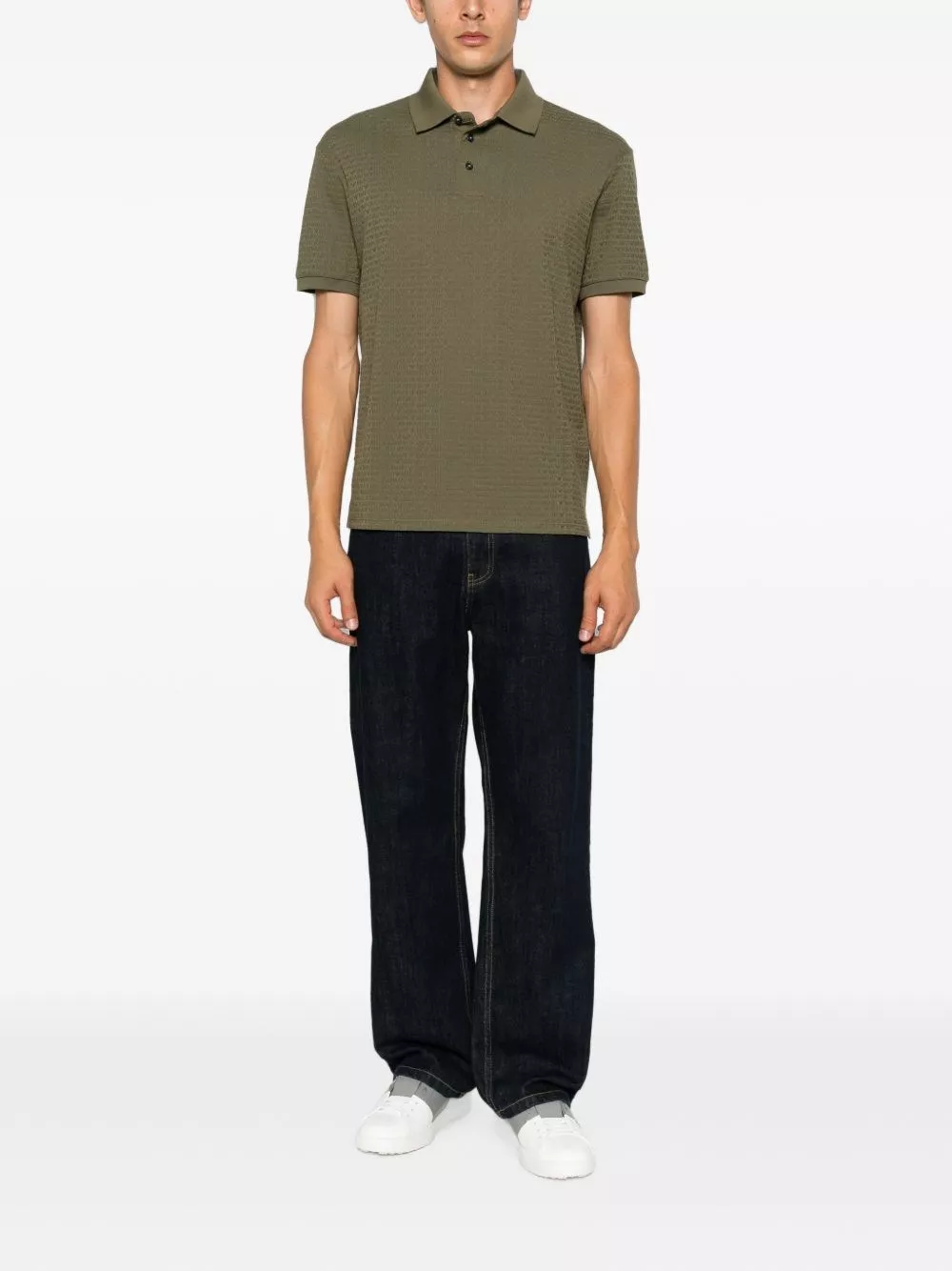 Emporio Armani logo la polo in cotone, view 2
