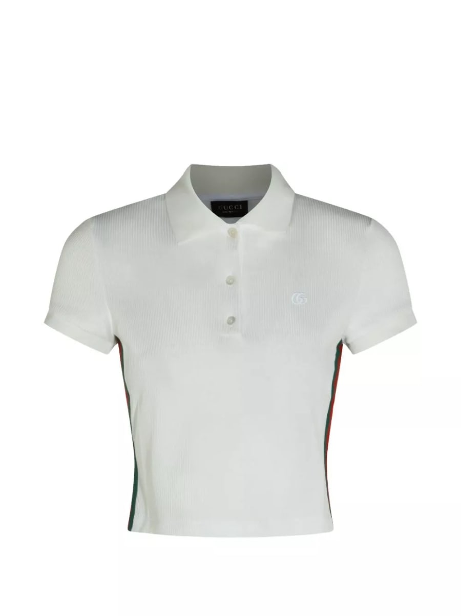 Gucci Polo in cotone con dettaglio Web