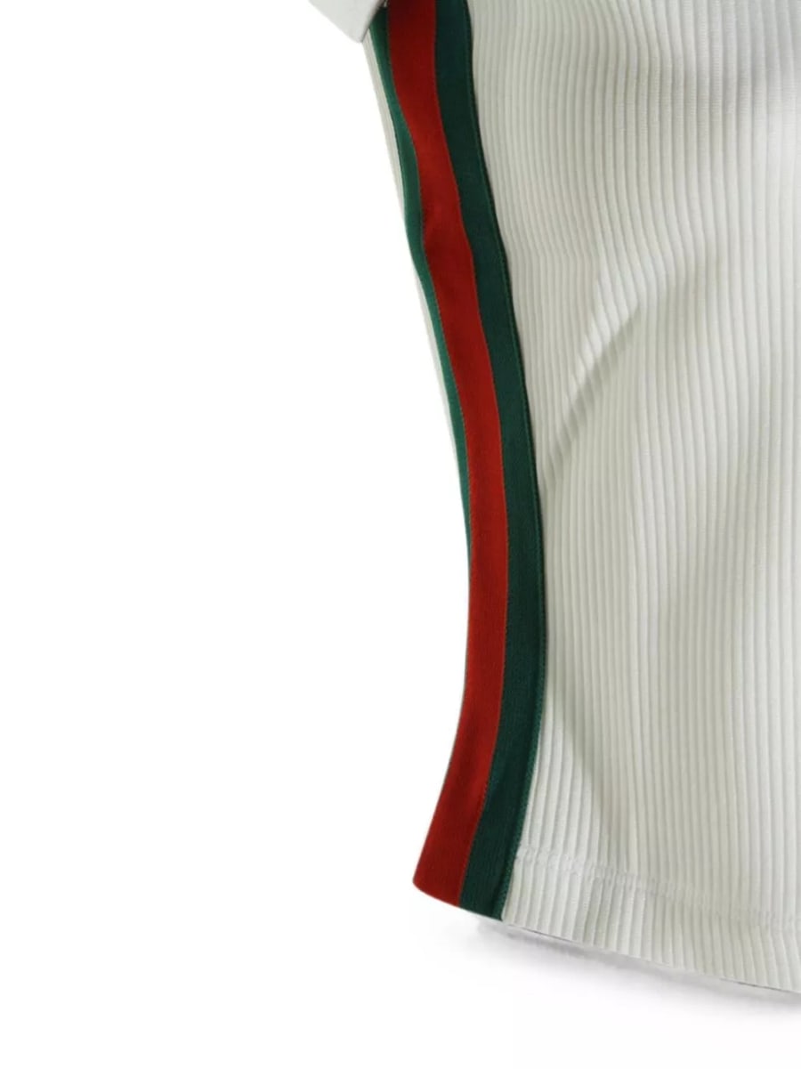 Gucci Polo in cotone con dettaglio Web, view 4